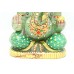 Handmade Green natural Jade Stone God Ganesha Idol statue Home Decorative